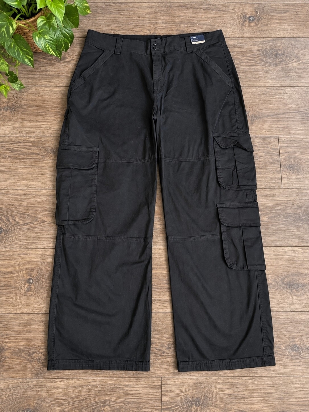 NWT Abercrombie & Fitch Curve Love High Rise Relaxed Black Cargo Pants Size 22